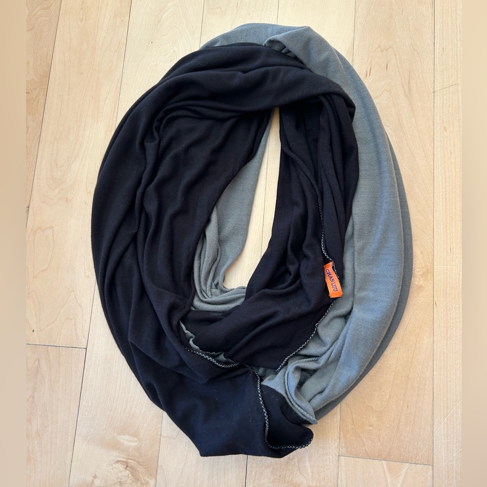 Chan Luu Black and Gray Infinity Scarf